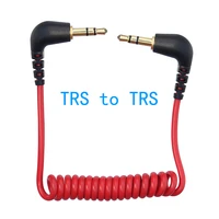 3 5mm trs to trs microphone to camera cable spring coiled red color for rode sc7 boya by videomic go video micro type mics