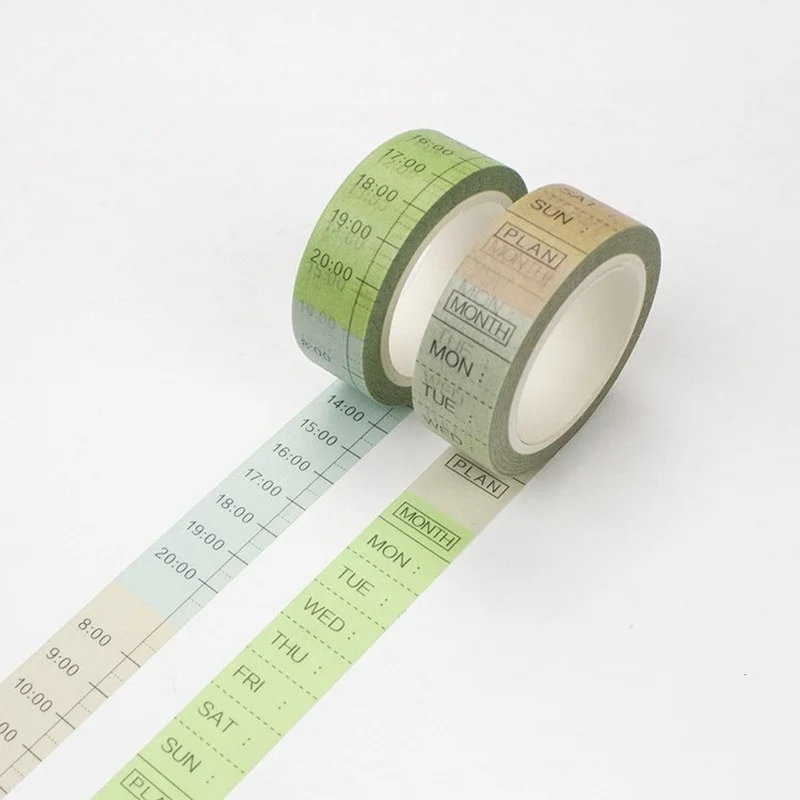 

1pc Creative Timeline Weekly Plan Washi Tape Adhesive Tape Diy Decoration Planner Diary Scrapbook Sticker Label Masking Tape