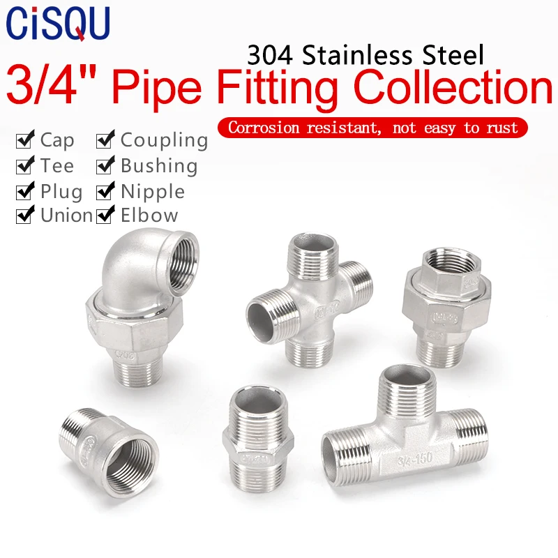 3/4 &quotНержавеющая сталь трубы фитинги мужского и женского пола резьбовое гнездо