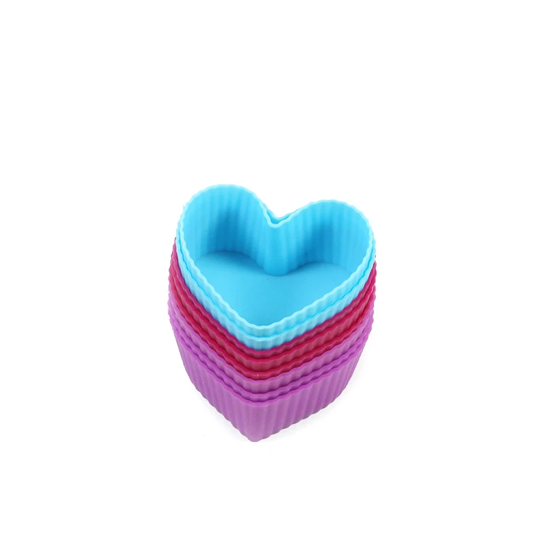 8 Heart shaped 8-Pack многоразовые и антипригарные мини силиконовые формы для выпечки/чашки для кексов/мини-вкладыши для кексов/мини-держатели шоколада/чашки для трюфелей - Цвет: 8 Heart shaped