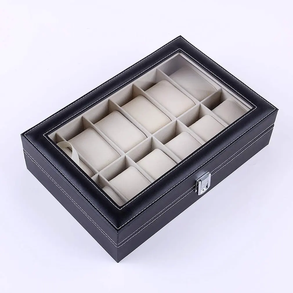 

Pu Leather 2/3/6/10/12/8 + 2 Slots Wrist Watch Display Box Storage Holder