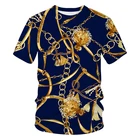 Футболка мужская оверсайз с круглым вырезом, роскошная Повседневная рубашка с принтом цепей, одежда с короткими рукавами, уличная одежда, лето