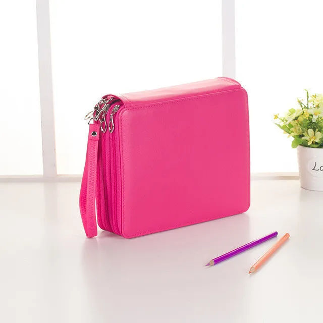 

School leather pencils cases for girls boy crayon box 120/160 pen holes multi function storage bag in case bag paper kit