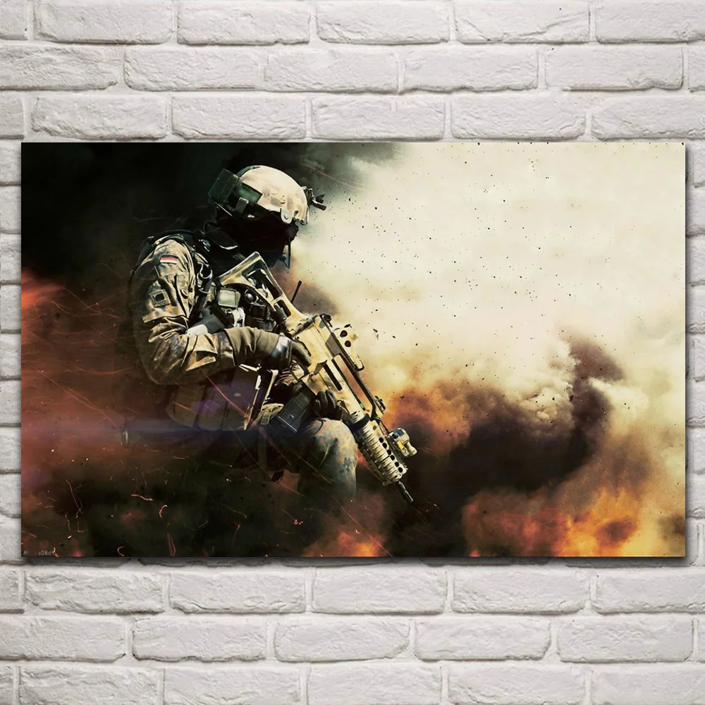 Боевой шутер военный воин солдат темная Военная экшн-ткань фотография домашнее