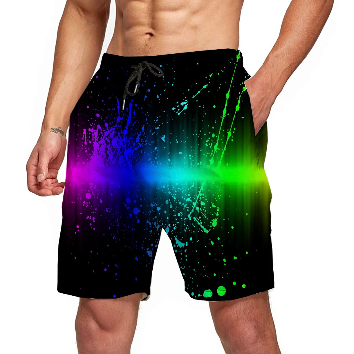 

Men's Paint Graphic Beach Shorts 3D Pattern Painting Boardshorts Men/Women Short Pants