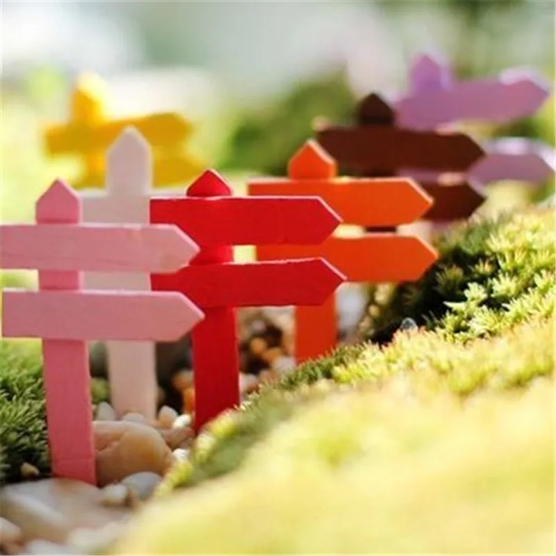 1 шт. миниатюрный деревянный забор вывеска искусственное растение горшок микро