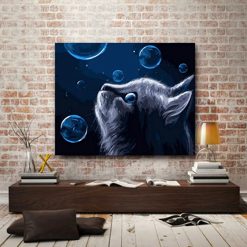 DIY картинки для раскраски по номерам с кошкой картина Рисование в рамке дома | Дом