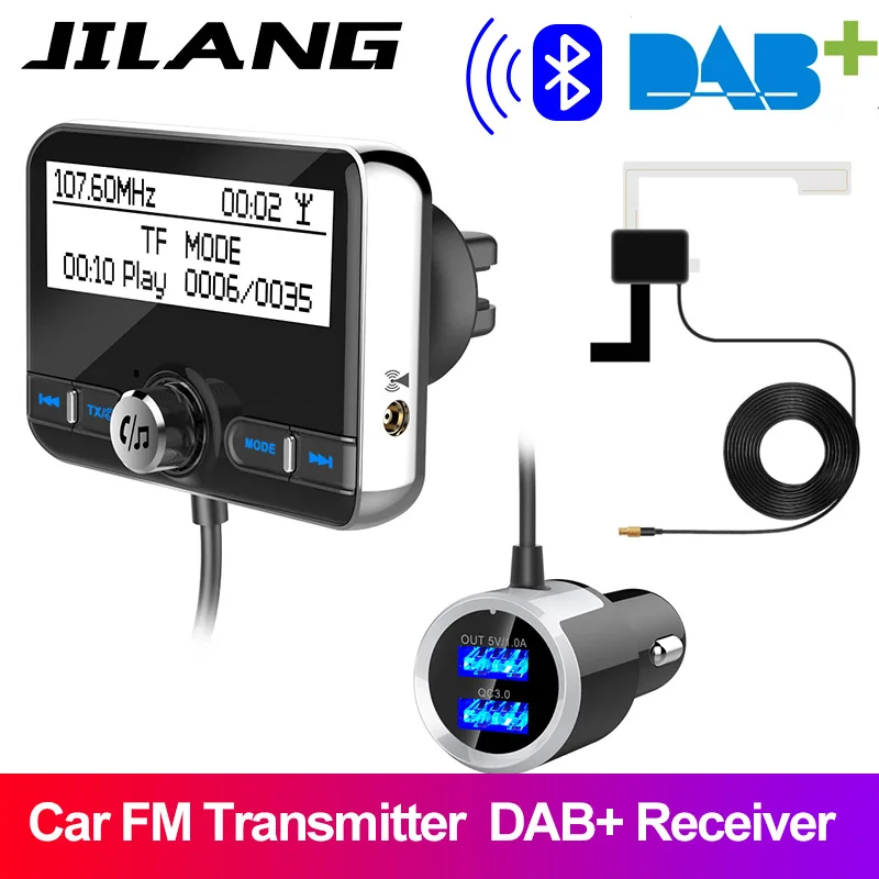 Универсальная автомобильная радиостанция DAB приемник тюнер FM передатчик Plug-and-Play DAB адаптер USB Зарядное устройство 5 V/2.1A QC3.0 версии 4,2+ EDR