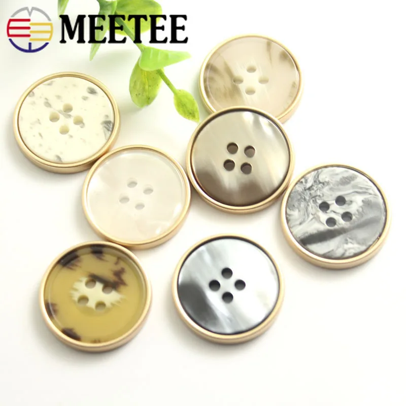 10 шт. Модный женский костюм с металлическими пуговицами из смолы декоративная