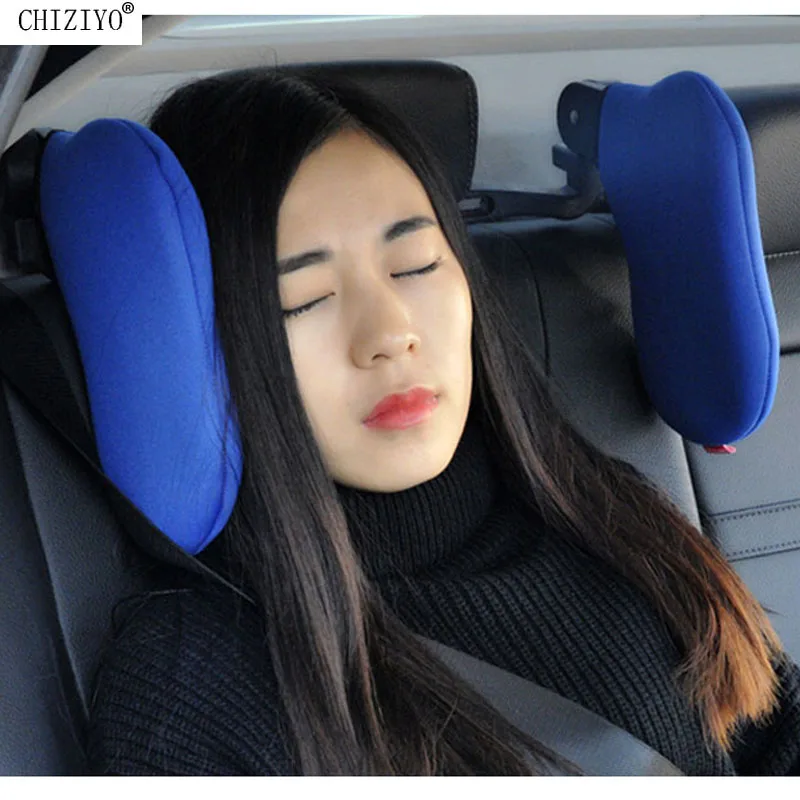 

Newest Adjustable Car Seat On Both Sides Headrest Neck Support Memory Cotton Pillow Detachable Travel Headrest CHIZIYO