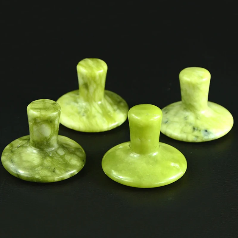 Массажер для лица оливковый Нефритовый камень в форме грибов массажный скребок