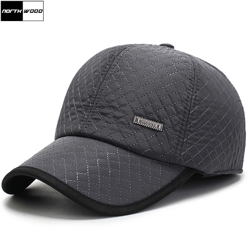 [NORTHWOOD] Новые теплые мужские зимние бейсбольные кепки ушанки Фирменные шляпы Snapback
