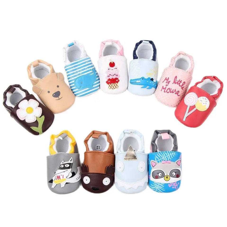 

Newborn Baby Shoes Cute Animal Panda Fox Pattern First Walker Soft Sole Infant Walkers Kids Shoes Anti-Slip Floral Cirb Shoes