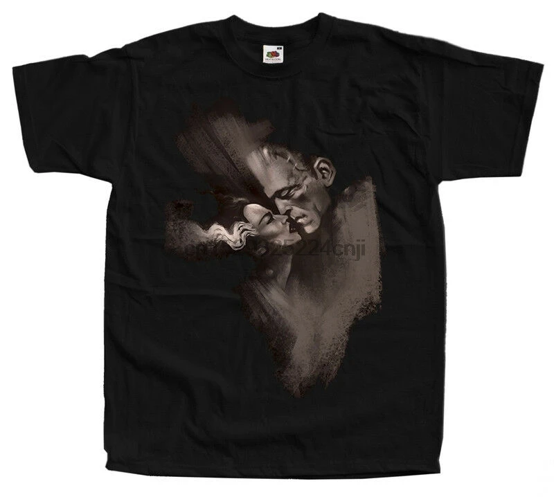 Невеста Франкенштейна V47 постер футболку (черный) все размеры S-5XL | Мужская одежда