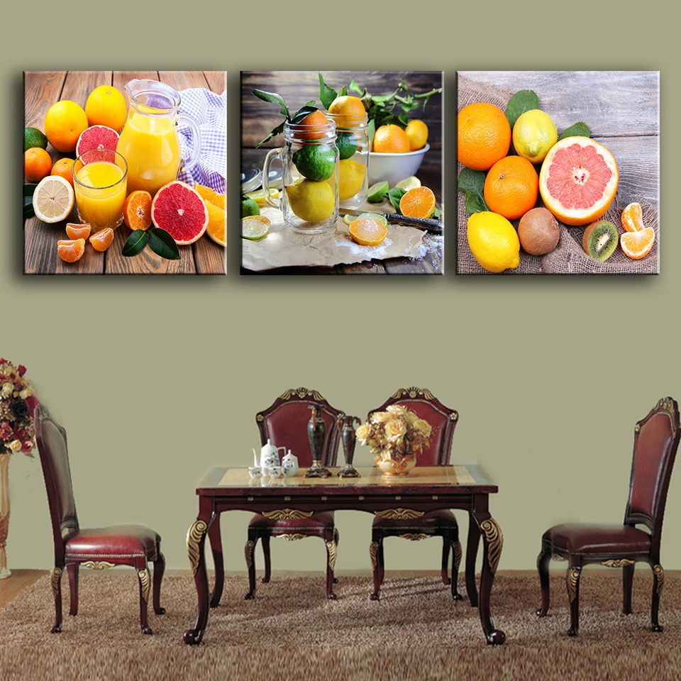 Комплект из 3 предметов Кухня фруктового сока настенные Арт Декор современного