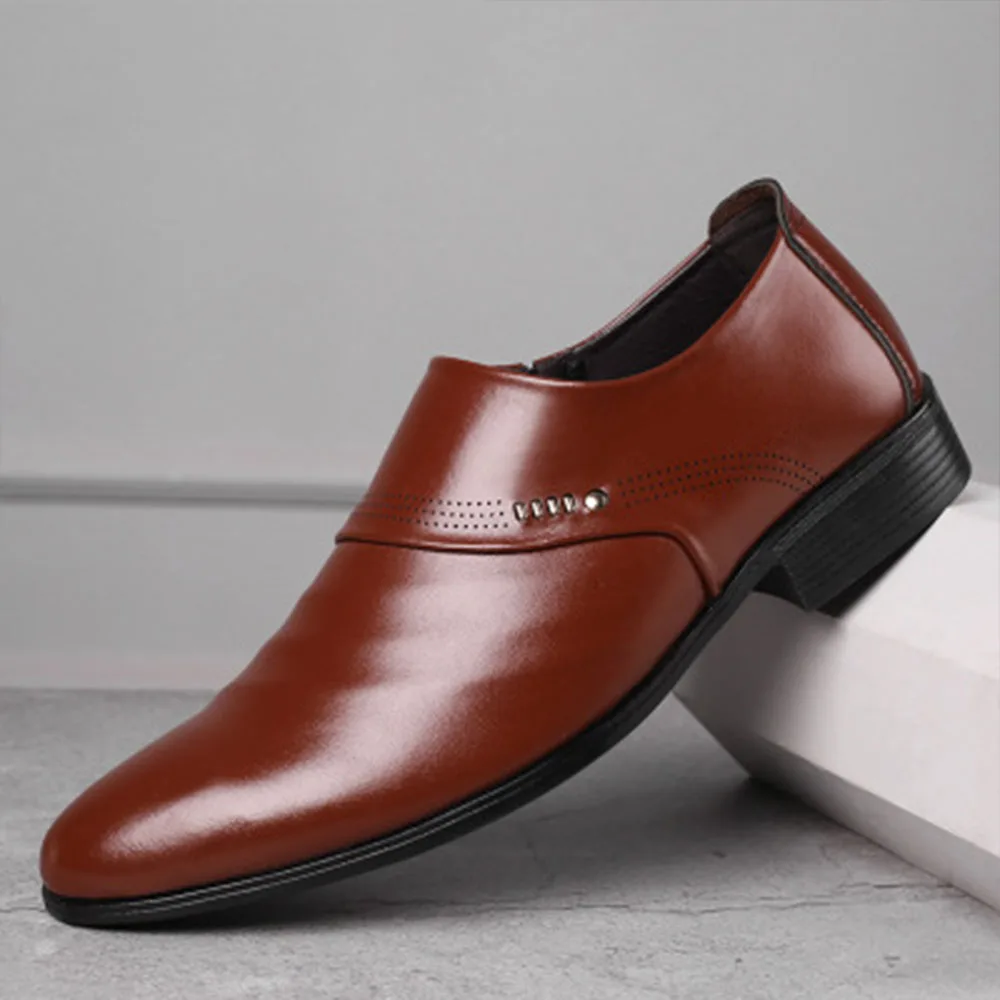 

Business Casual Style Breathable Leather Shoes Mens Dress Shoes Pointed Toe Caps Mens Shoes Prom Shoes