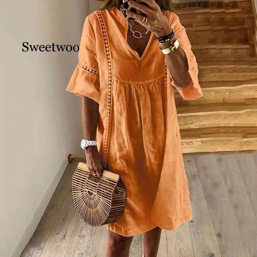 

Bohemian Printed Beach Dress Cotton Women Swimsuit Cover Up Robe De Plage Bathing Suit Cover Ups Saida De Praia Beach Wear