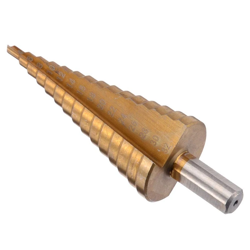 

HSS 4241 Step Drill Set 4-12 / 20 / 32mm Metal Opener Wooden Cone Core Drilling Tool