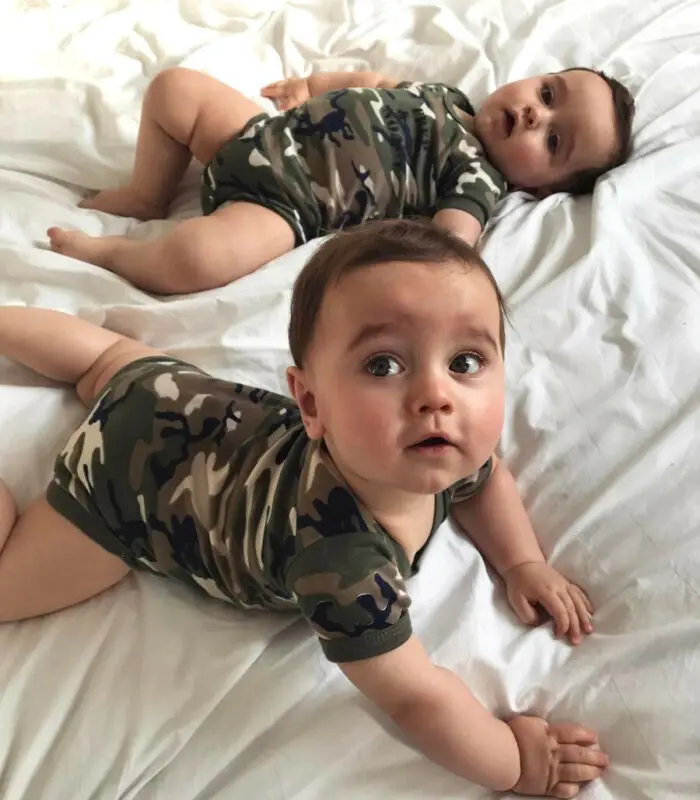 Lucu Bayi Bayi Anak Gadis Camo Baju Monyet Bodysuit Jumpsuit Pakaian Ukuran 0-24M Kamuflase Hijau Bayi Mendaki pakaian Katun