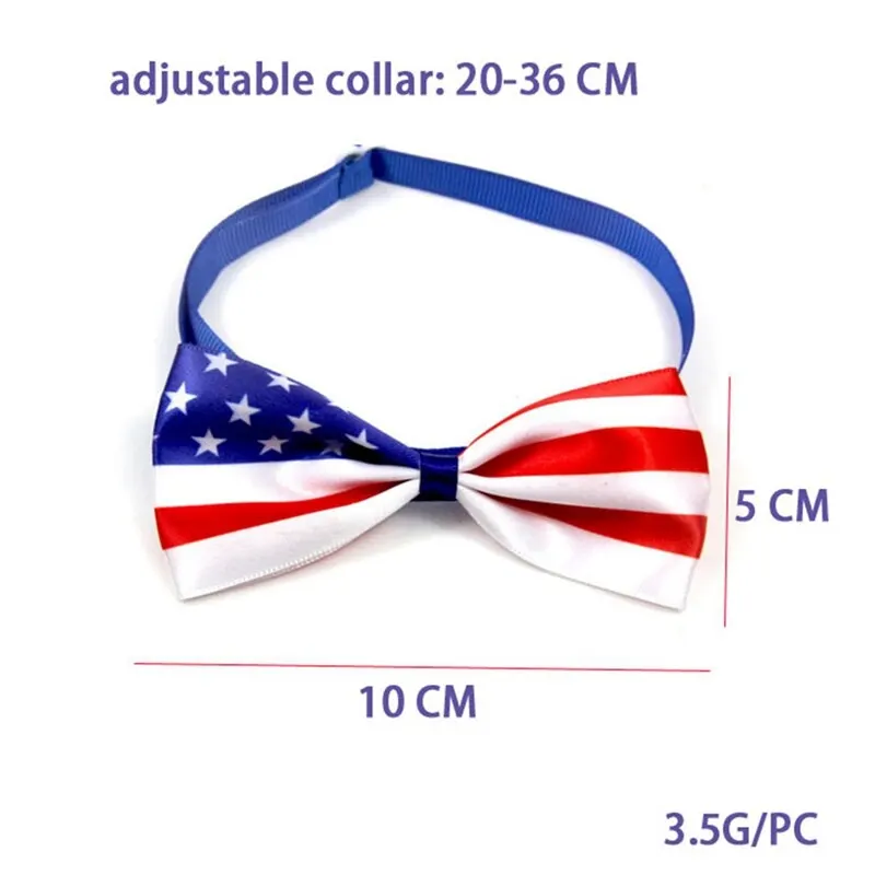 

Independence Day USA 4th of July Pet Dog Bowties Collar Small Dog Cat BowTie for Dogs Grooming Products Pet Supplies