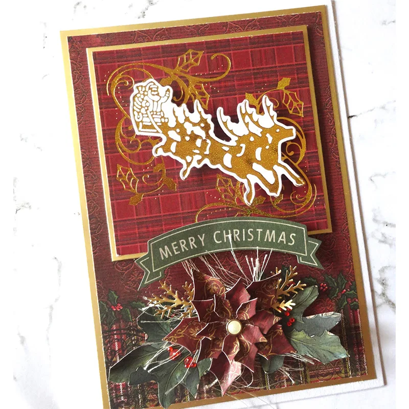 Лист падуба Рождество Празднование Декор Рамка штампы Горячие тарелки из фольги