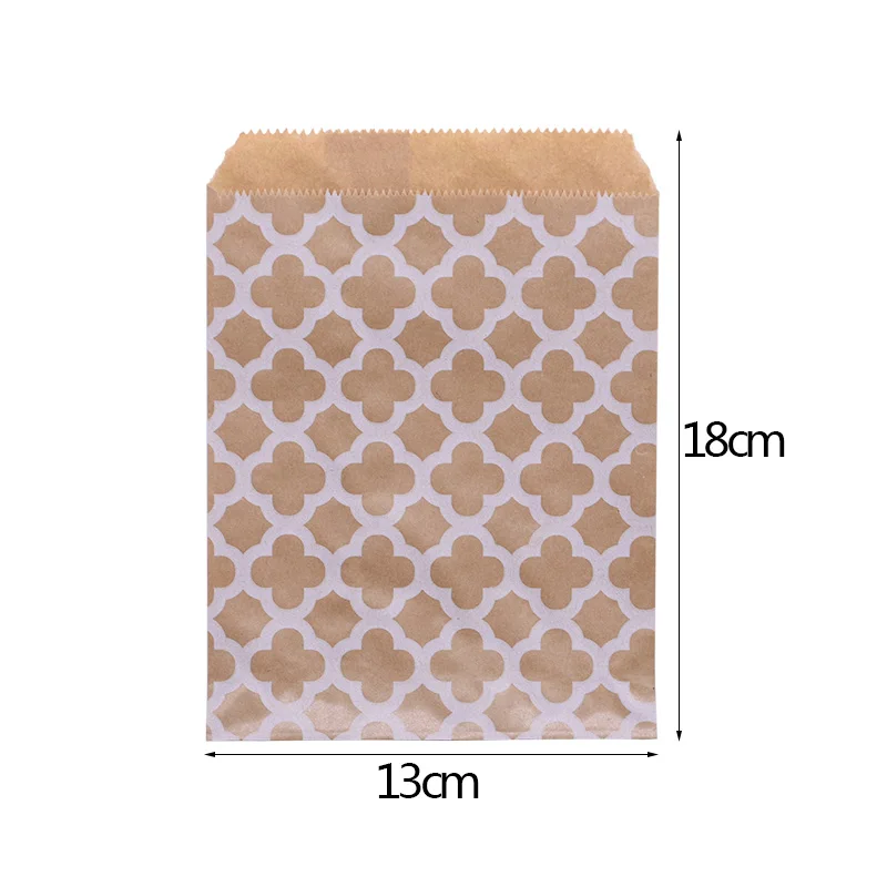 

25Pcs Kraft Paper Gift Packing Pouch Chevron Polka Dot Bag Dessert Candy Stripe Printed gift Bags wedding Birthday Party supplie