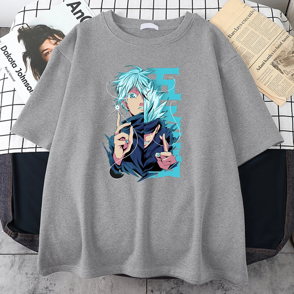 

Футболка Gojo Satoru juютсу Kaisen Мужская Уличная одежда Харадзюку мужская футболка Повседневная модная футболка удобная свободная Мужская футбол...