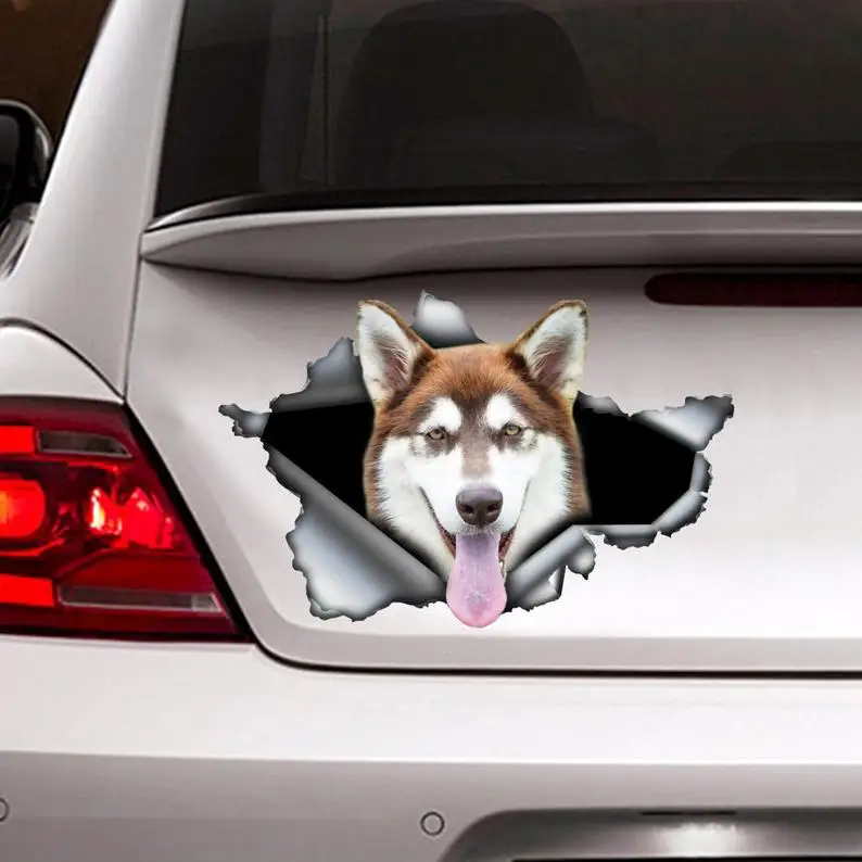 

Red husky sticker , car decoration, car sticker ,red husky decal