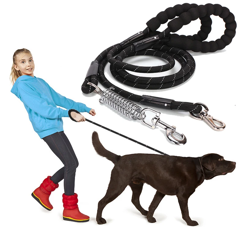 Поводок для собак 1 5 м Большой собачий Светоотражающий поводок весна