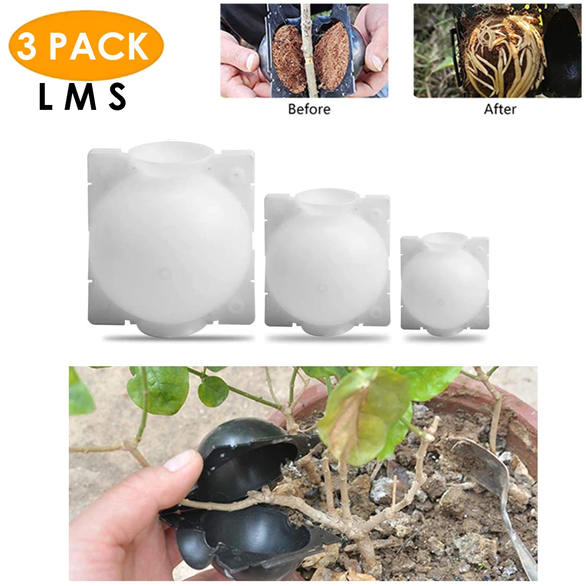 

3pcs Plant Rooting Device High Pressure Cuttings Rooting Propagation Ball Reusable Plant Rooting Box plant plant plant plant