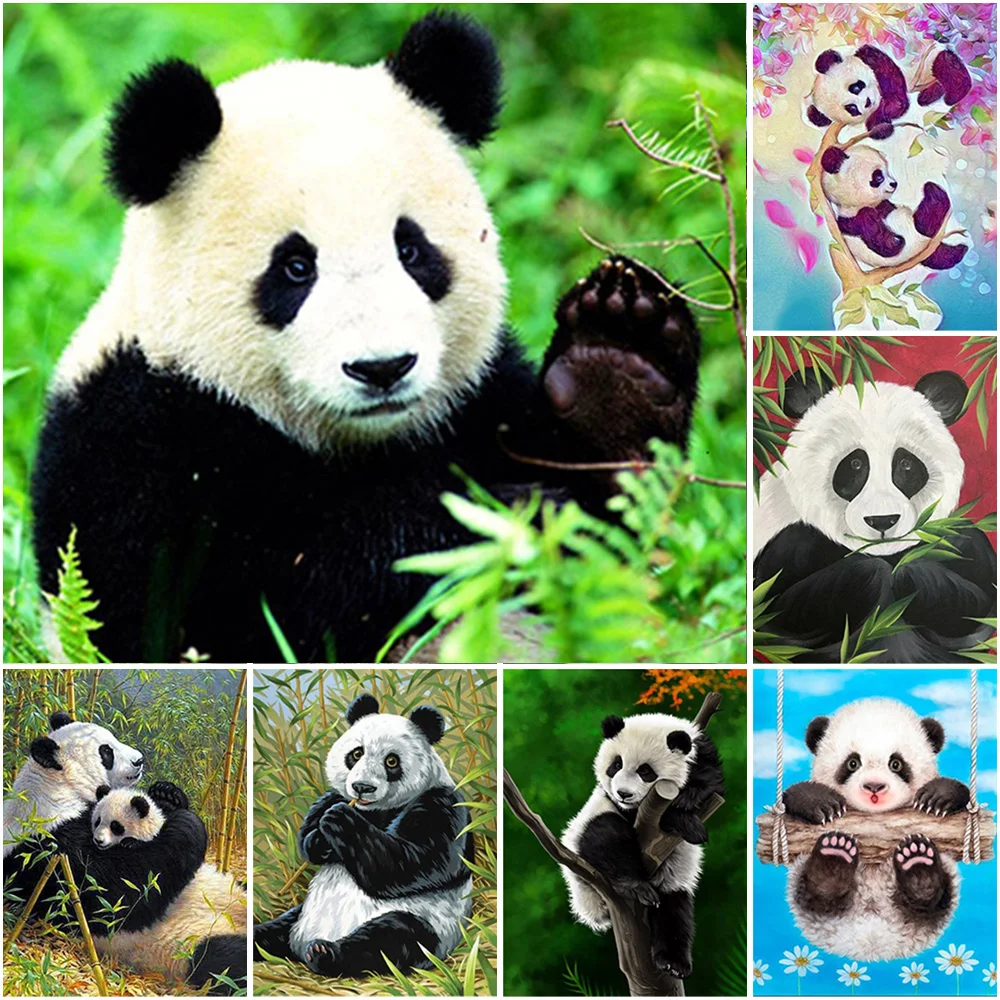 

DIY 5D Panda Diamond Rhinestone Painting Kits For Child Embroidery Full Drills Cross Stitch Sets Art Crystal Craft Decor