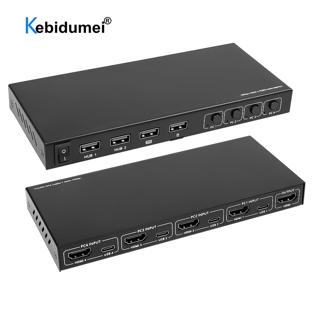 2/4 портов KVM переключатель HDMI совместимый USB коммутатор разветвитель для