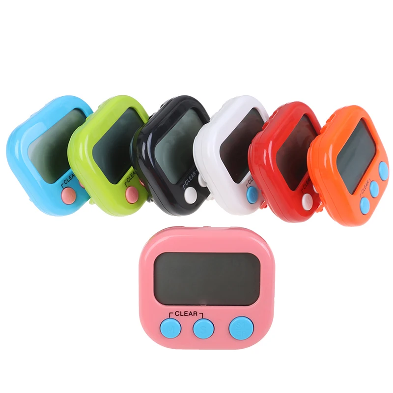 Магнитный ЖК цифровой кухонный таймер обратного отсчета с подставкой белый