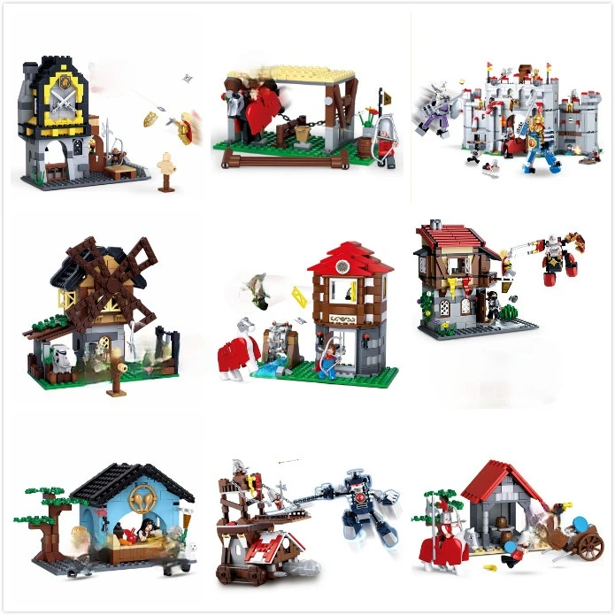Sluban 877 шт. рыцарские доспехи средневекового замка серии режим кирпичи INGLs