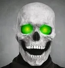 Полноголовая маска с черепом, головной шлем с подвижными челюстями, маска с черепом с подсветкой, искусственная кожа, косплей, реквизит для хэллоуивечерние НКИ