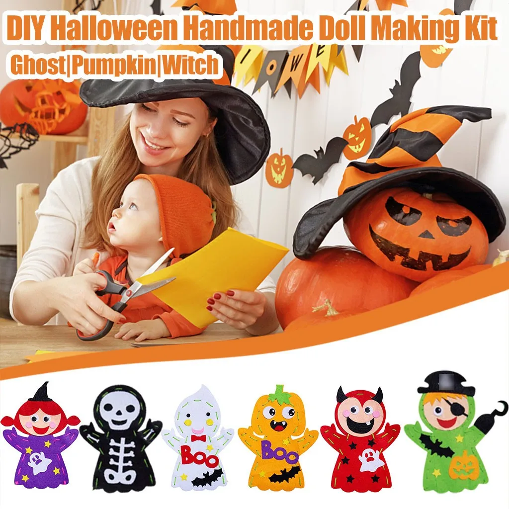 Куклы ручной работы на Хэллоуин мультяшная Тыква призрак ремесло шитые патчи