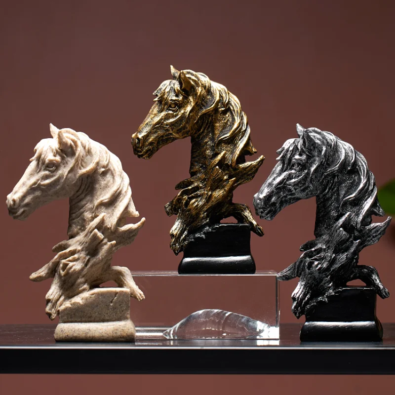 

American horse head resin ornaments home accessories living room office creative decoration art bar porch furnishings