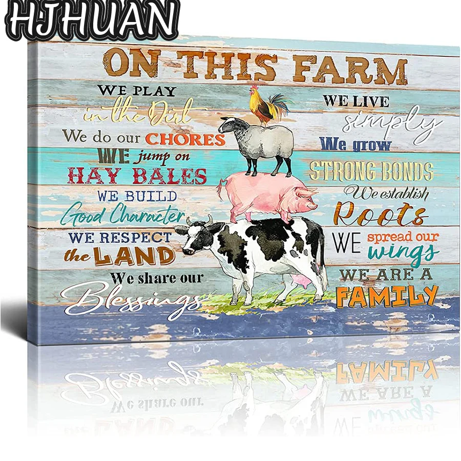 

5D DIY Farm scenery, cows, sheep, pigs and chickens Diamond Painting Cross Stitch Diamond Embroidery New Handicrafts Home Decor