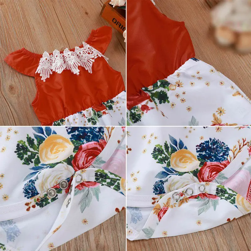 

Baby Girls Romper Summer Sleeveless Bodysuit Summer Baby Romper Floral Print Bodysuits Newborn Clothes 2020