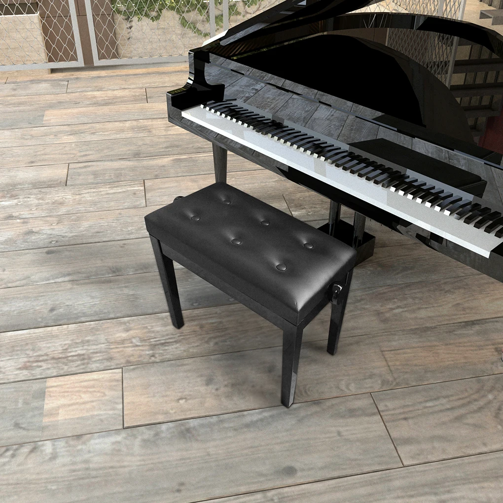 

Height Adjustable Piano Chair PU Leather Cushion 4 Straight Legs Design Lifting Piano Stool Home Furniture.