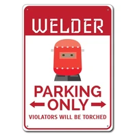 welder parking sign metal tin sign metal signwelder sign welder gift welder decor welder garage sign