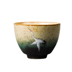 Ceramic Teacups Handmade Chinese Tea Cup Crane Kung Fu Cup Drinkware 100ml Tea Cups  Tea Set  Kung Fu Tea Set Chinese Teacup