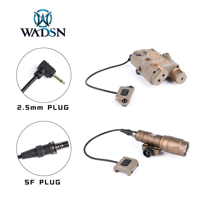 WADSN Tactical ModButton Pressure Remote Switch Mlok Keymod 20mm Rail For DBAL-A2 PEQ15 M300 M600 Airsoft Gun Weaponlight Swicth | Спорт и