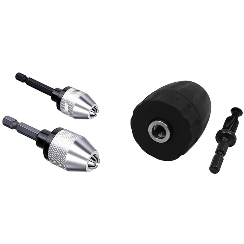 

2Set 0.8-10MM Hex Shank Keyless Drill Bit Chuck Clip With Hex Shank Keyless Drill Chuck (0.3Mm-3.6Mm 0.3Mm-6.5Mm)