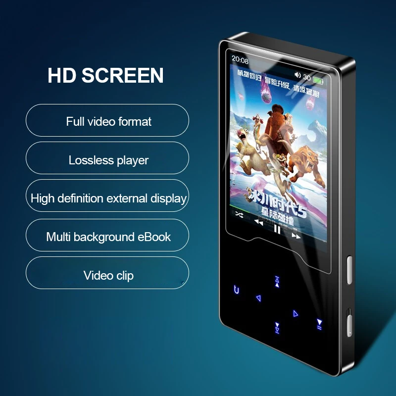 Портативный Bluetooth MP4 тонкий сенсорный экран MP5 Металл полный Формат Lossless