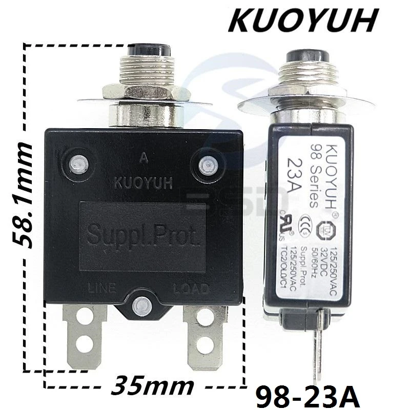 

3Pcs Taiwan KUOYUH 98 Series 23A Overcurrent Protector Overload Switch