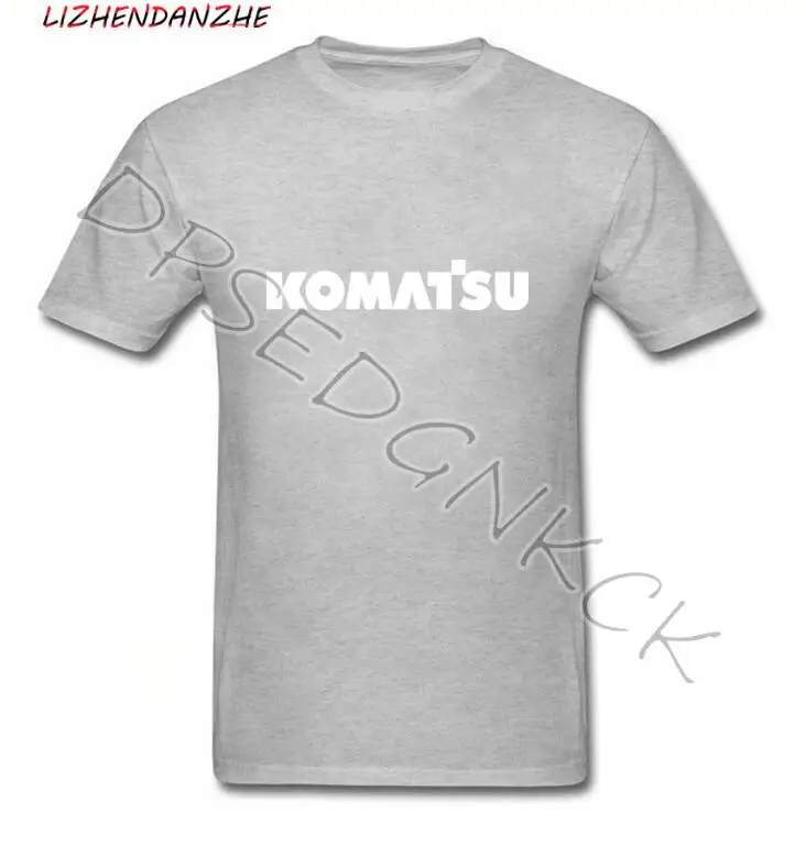 Футболка мужская с логотипом Komatsu майка из хлопка и лайкры модная тенниска