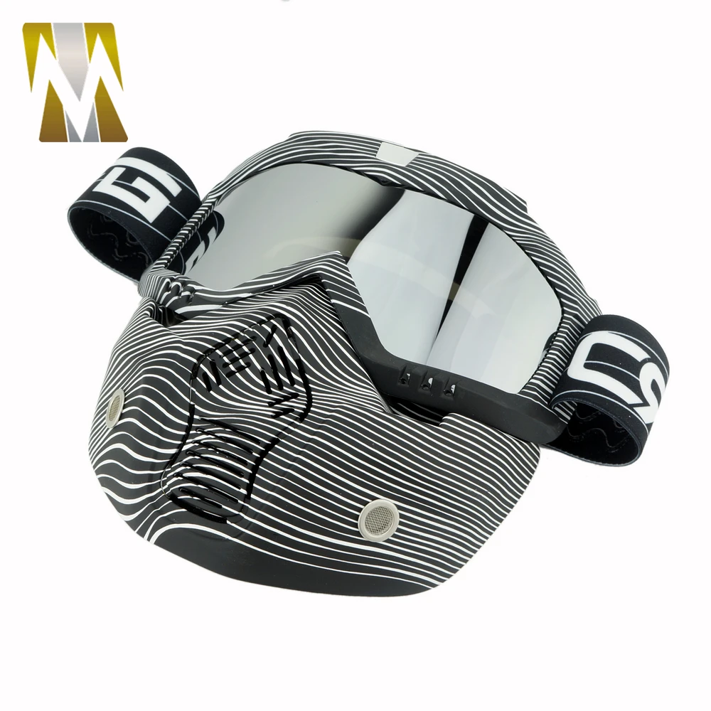 

Mask Flexible Mask Goggles Detachable Mouth Filter Anti Dust Sand Wind for Open Face Motorcycle Half Helmet or Vintage Helmets