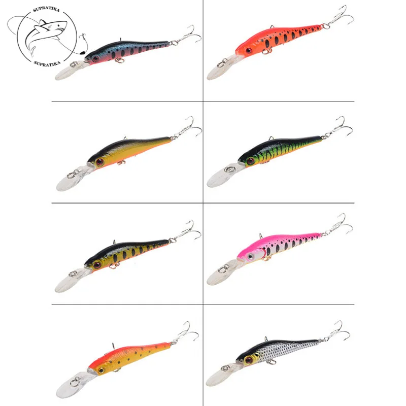 

Рыболовное снаряжение, 8 цветов, 9,5 см/6,7 г, 3D глаза, рыболовные приманки, плавающая приманка из АБС-пластика, жесткая приманка 6 # с острым крюч...