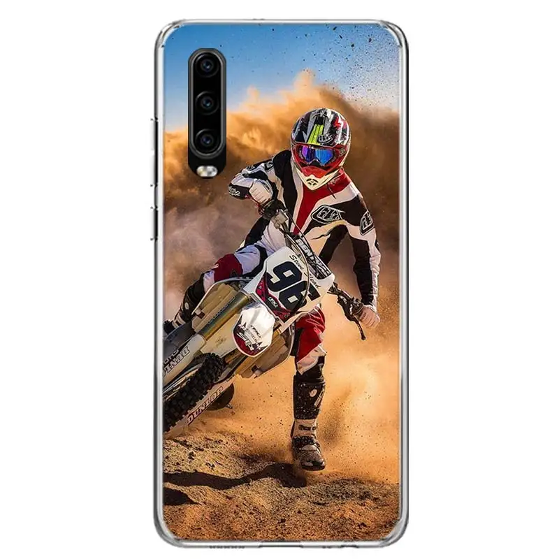 moto cross motorcycle sports phone case for huawei p50 p40 pro p30 lite p20 p10 mate 10 20 lite 30 40 pro cover coque shell free global shipping